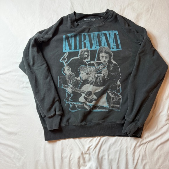 American Eagle Outfitters Other - American Eagle Nirvana Graphic Sweatshirt Mens Medium Black Crewneck